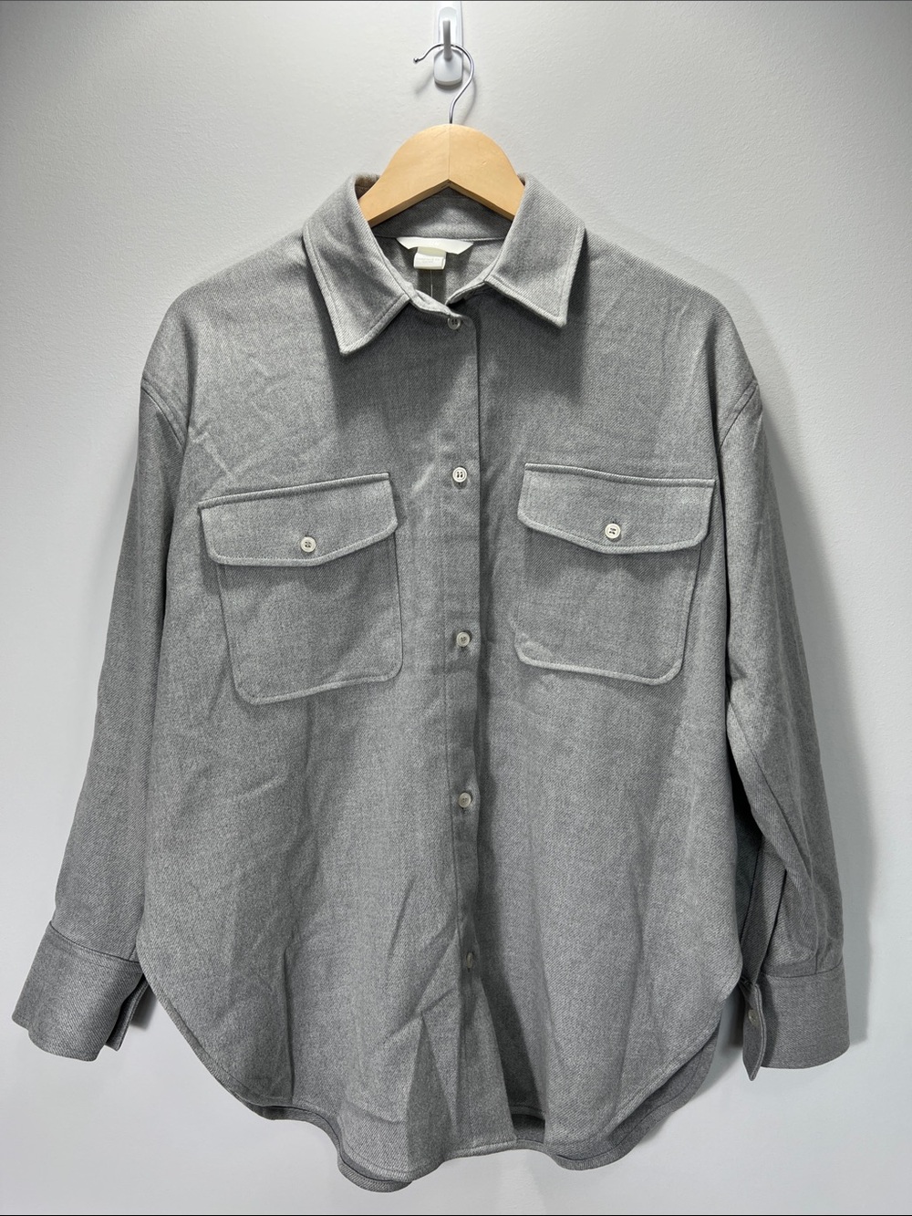 NWT H&M Light Gray Casual Button-Down Shirt - Small